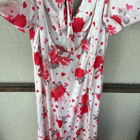 LPA Maryann Maxi Dress in Red & Pink Floral size small New - Picture 14 of 15